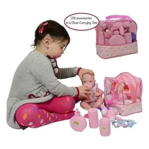 Juego de bolsa de pañales para muñeca set de alimentación_2