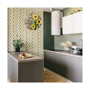 Naanle Elegante reloj de pared redondo de madera vintage_3