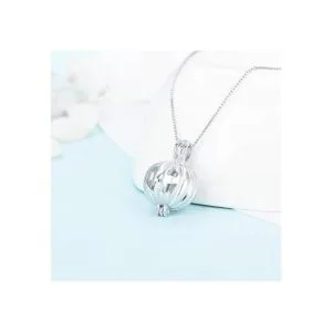 LGSY Colgantes de jaula de perlas de calabaza de plata de_4