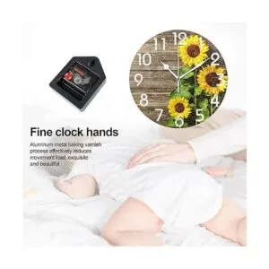 Naanle Elegante reloj de pared redondo de madera vintage_5