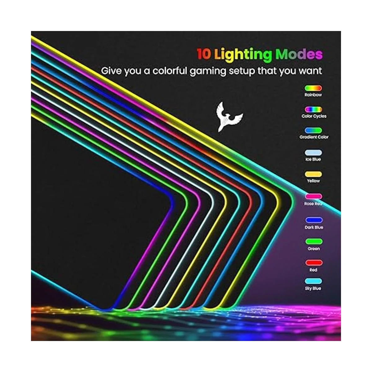 Tapete para mouse para videojuegos RGB suave_2