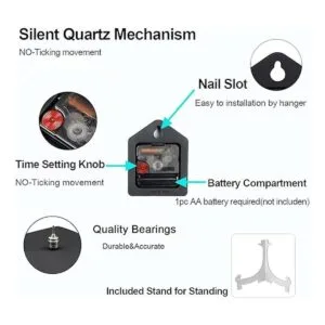 Naanle Elegante reloj de pared redondo de madera vintage_6