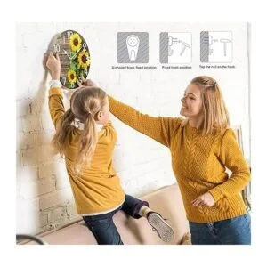 Naanle Elegante reloj de pared redondo de madera vintage_4