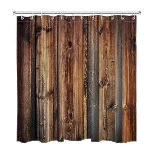 LB Cortinas de ducha de estilo rústico para puerta de_2
