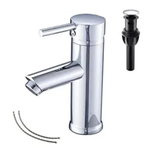 Grifo de baño cromado GGStudy sola manija de un agujero_1