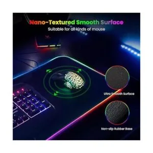 Tapete para mouse para videojuegos RGB suave_3