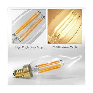 Hizashi Bombillas de filamento LED para candelabro con_4