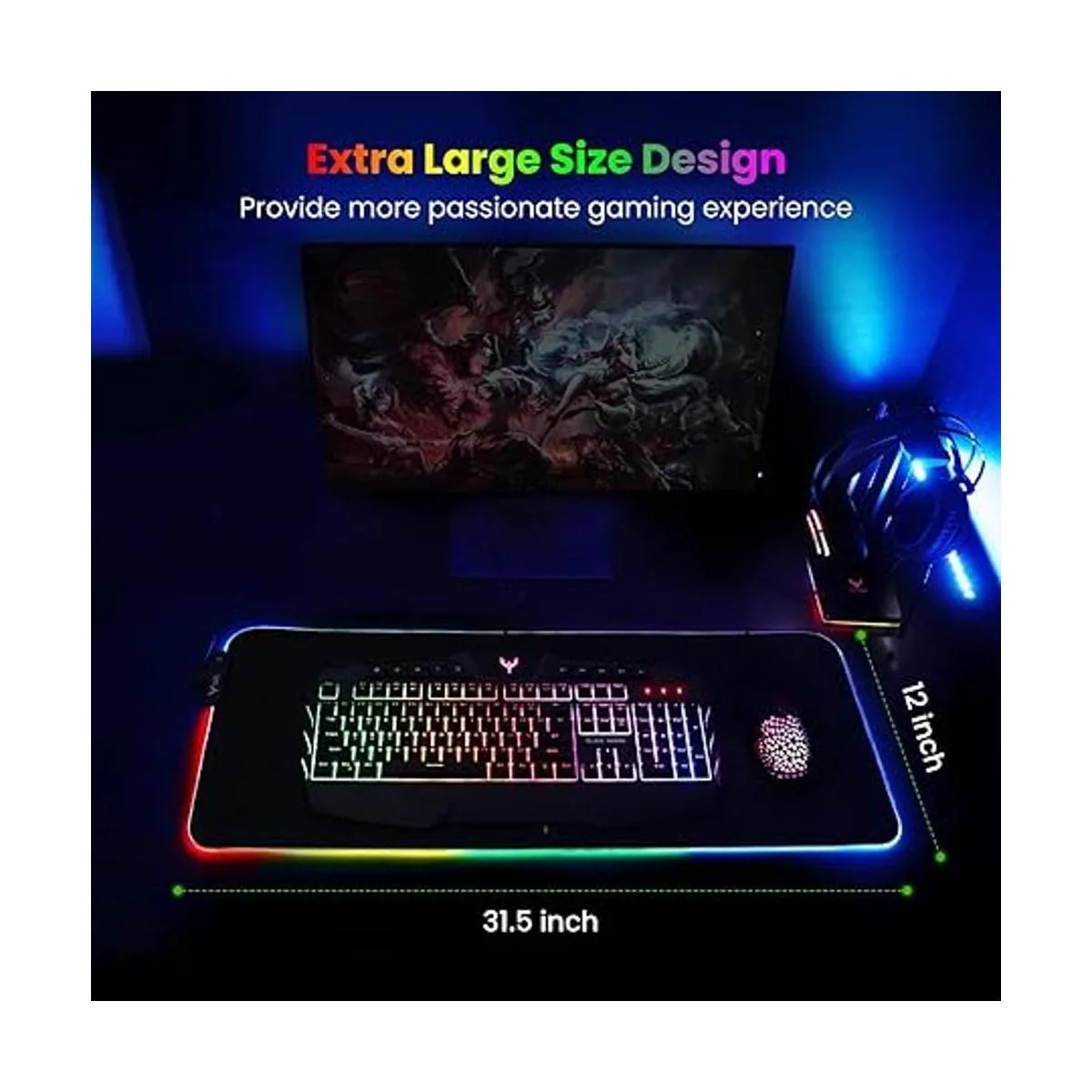 Tapete para mouse para videojuegos RGB suave_6