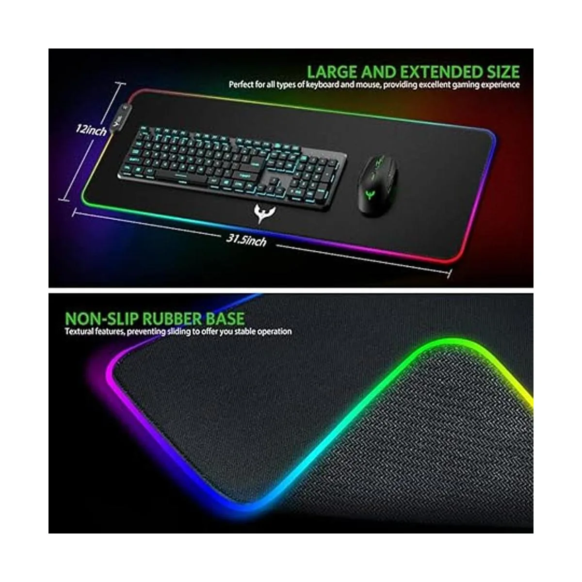 Tapete para mouse para videojuegos RGB suave_5