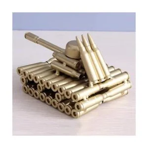 Singeek Escultura de metal con forma de carcasa de bala_3