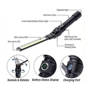 NextLED Luz de trabajo plegable recargable de 350 lúmenes_2