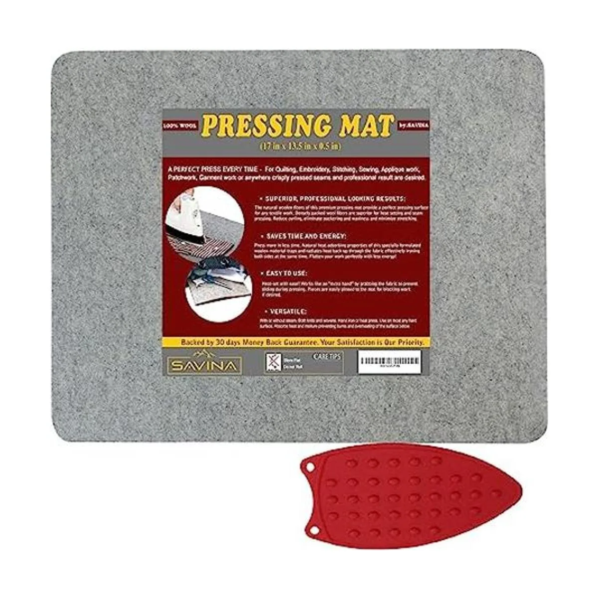 Savina Tapete de prensado de lana de 17 x 13.5 pulgadas_1