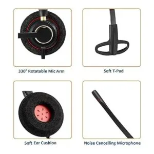 Arama Auriculares para teléfono RJ9 con micrófono con_4