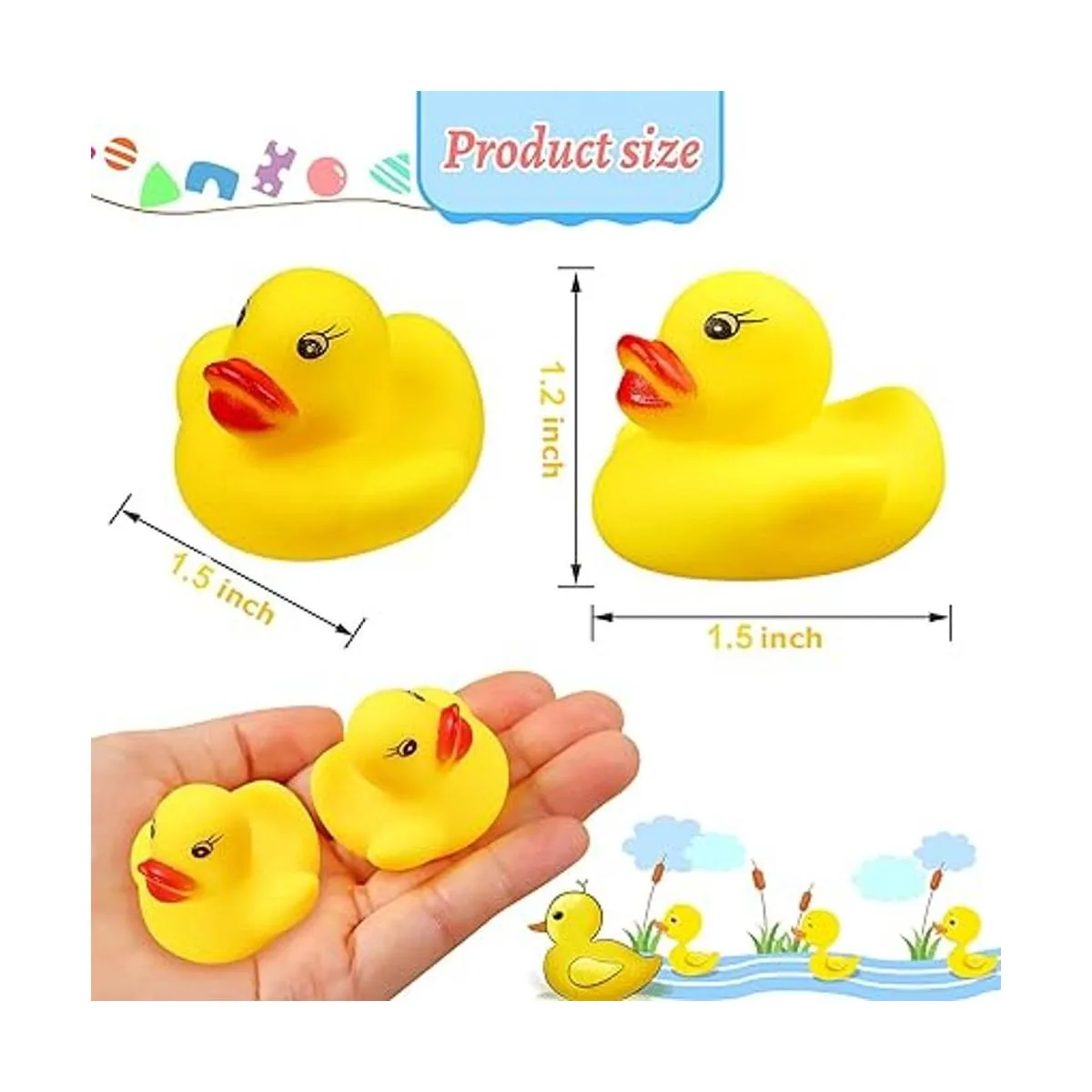 LOUHUA Patito de goma miniatura; juguete de baño para_2