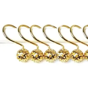 Gracelife 12 ganchos de cortina de ducha de bola hueca de_5