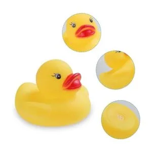 LOUHUA Patito de goma miniatura; juguete de baño para_4
