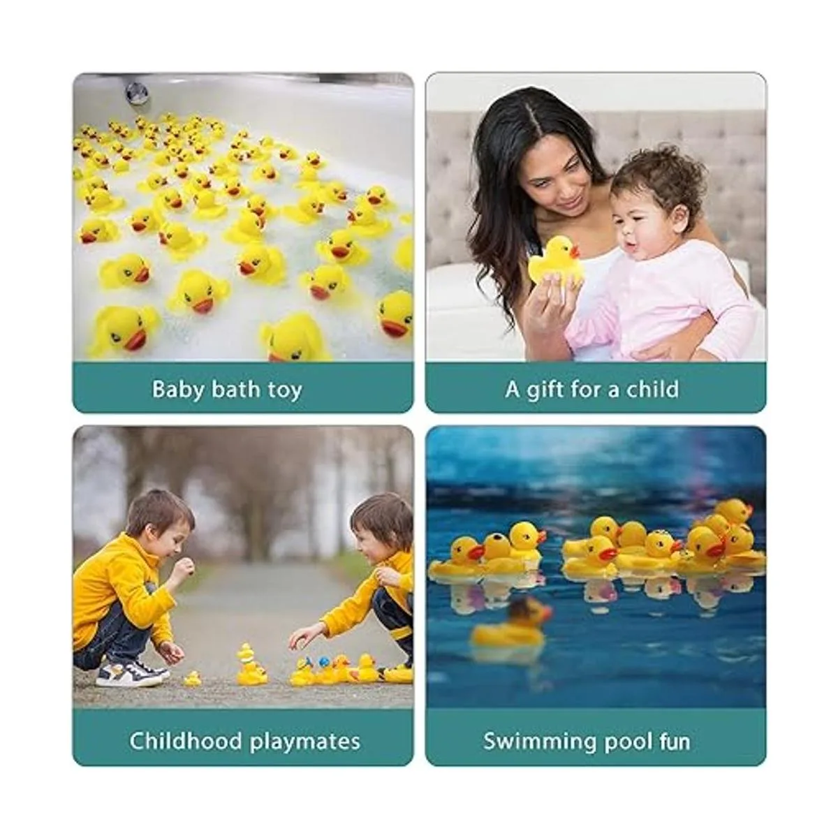 LOUHUA Patito de goma miniatura; juguete de baño para_6