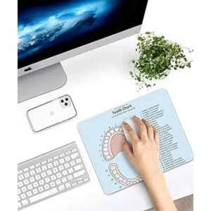 Emvency Alfombrilla de mouse rosa diagrama de dientes_2