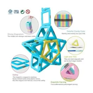 MAGBLOCK Juego de 52 juguetes magnéticos con imán 3D para_3