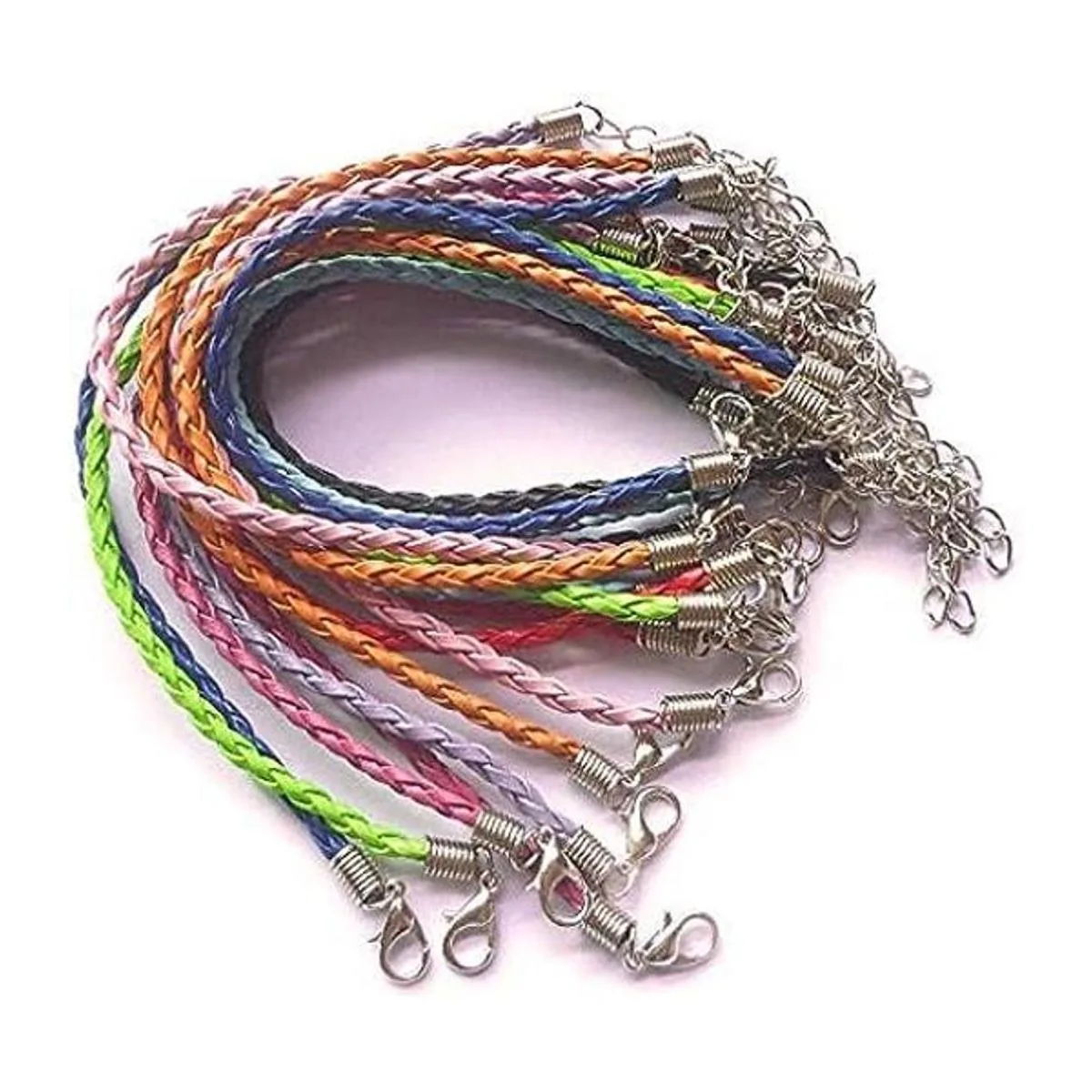 Onwon 50 unidades de pulseras trenzadas de cuero de_1