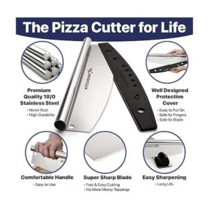 Kitchenstar Cortador de pizza de 14 Cuchillo de acero_3