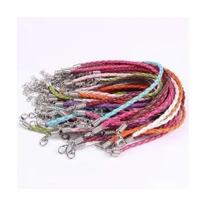 Onwon 50 unidades de pulseras trenzadas de cuero de_2