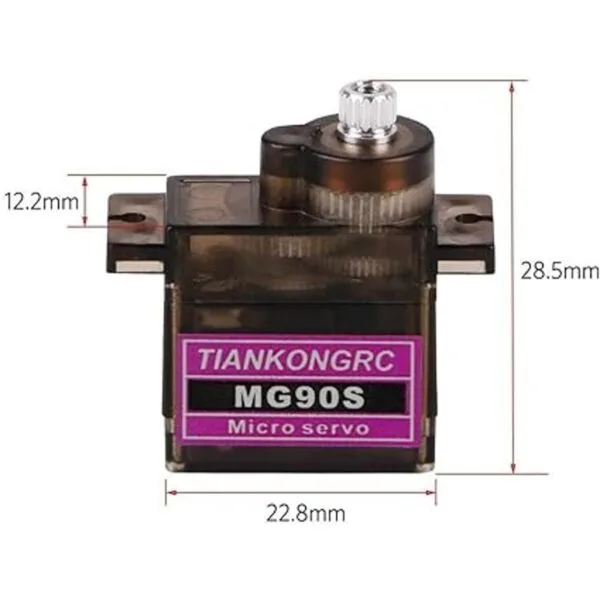 4 unids MG90S 0.32 oz servo motor micro metal engranaje_6