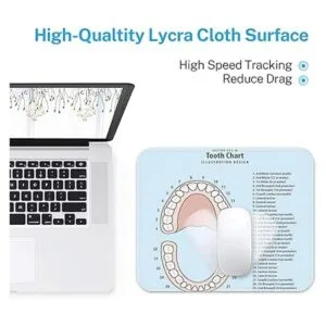 Emvency Alfombrilla de mouse rosa diagrama de dientes_3