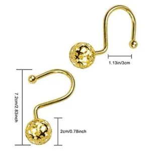 Gracelife 12 ganchos de cortina de ducha de bola hueca de_4