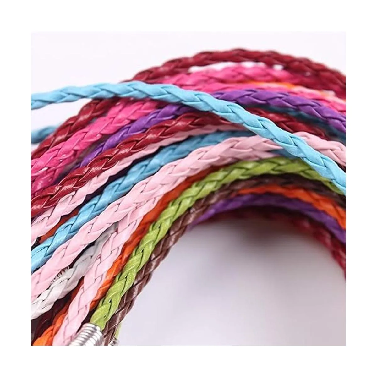 Onwon 50 unidades de pulseras trenzadas de cuero de_3