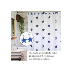 Gracelife 12Pcs Star Design Shower Curtain Hooks Resin_3