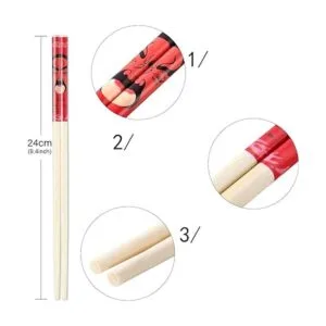 Hotop 20 pares de palillos chinos de bambú con elegante_5