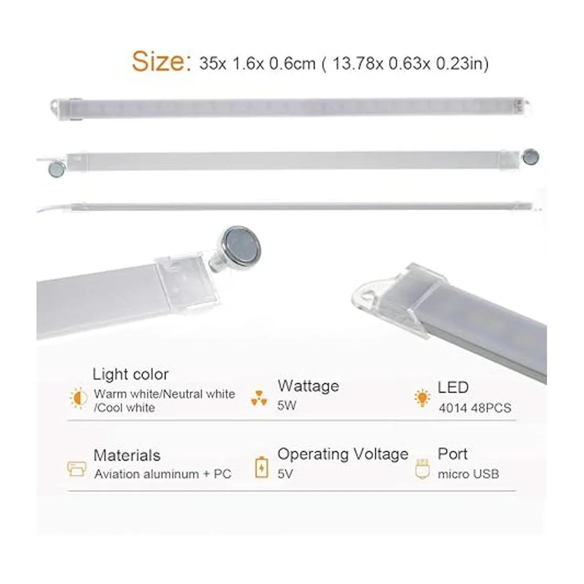 LULUAN Iluminación regulable para debajo del gabinete 3_3