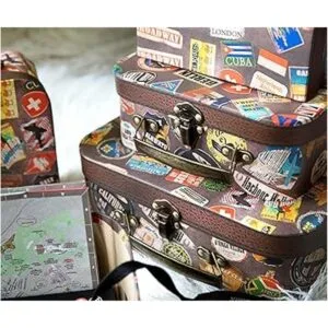 Maletas de cartón con tapas y asas con bisagras juego de_4