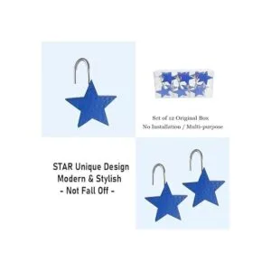 Gracelife 12Pcs Star Design Shower Curtain Hooks Resin_2