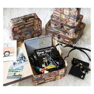 Maletas de cartón con tapas y asas con bisagras juego de_3