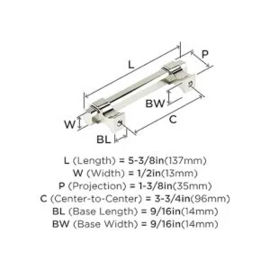 Amerock Remington Tirador de gabinete 3.780 in níquel_6
