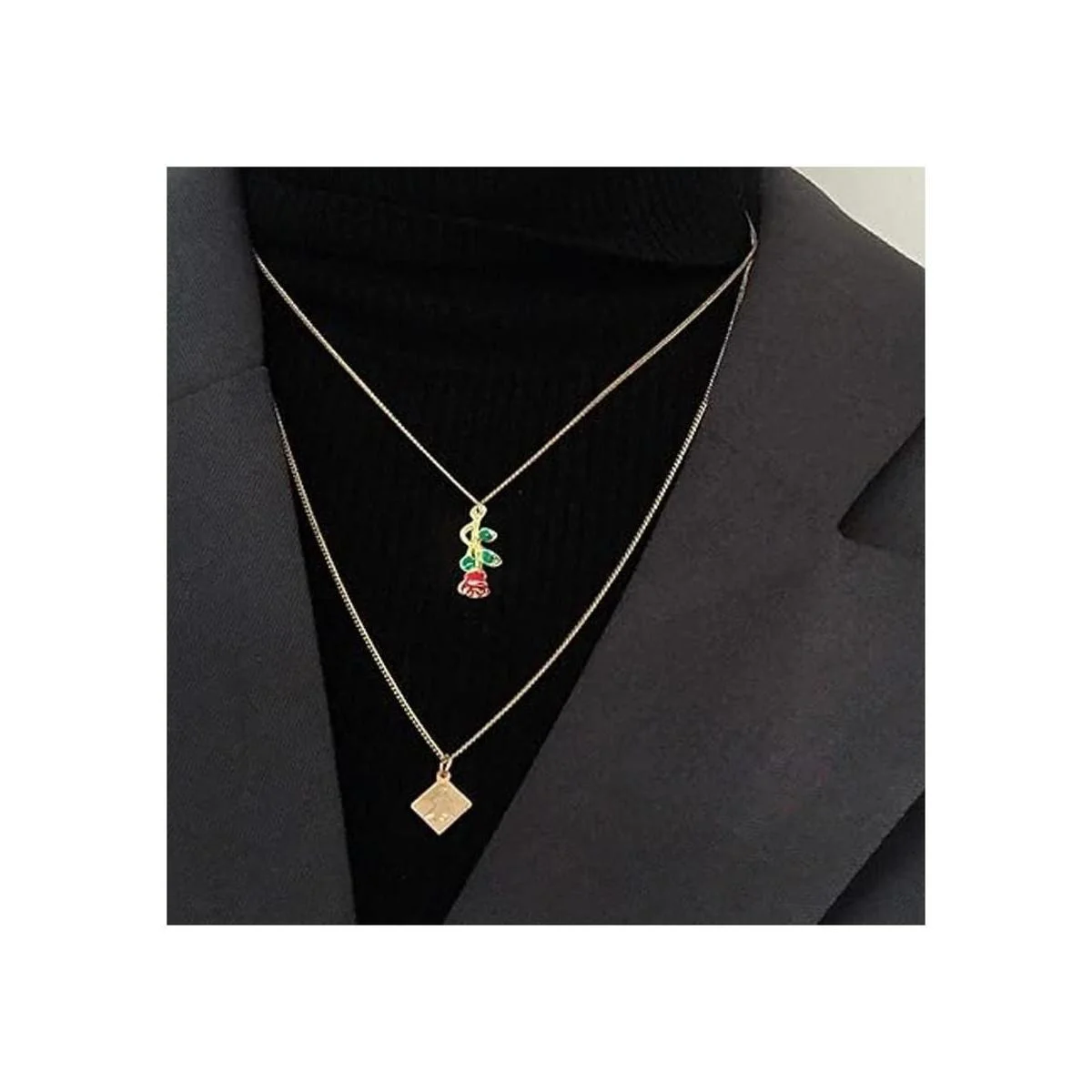 Honbay 10 colgantes con diseño de rosas esmaltadas para_6