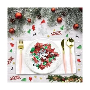 Confeti de Navidad de 3.5 onzas mesa de Navidad con_5