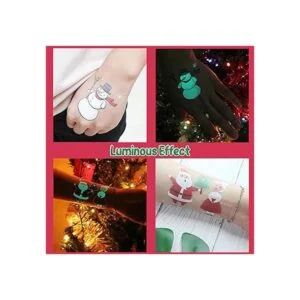 Partywind Tatuajes temporales de Navidad luminosos para_2