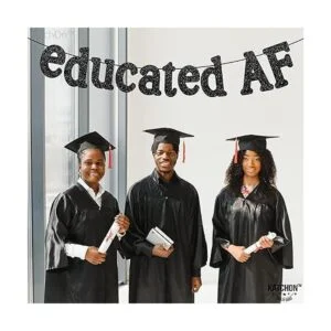 Banner negro educado con purpurina 10 pies sin_6