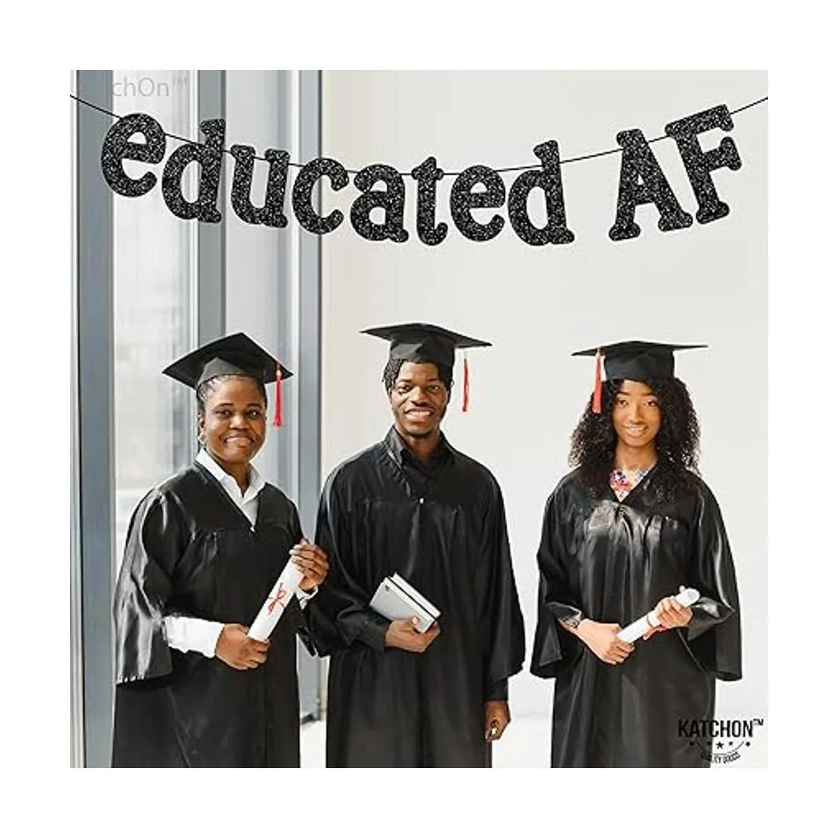 Banner negro educado con purpurina 10 pies sin_6