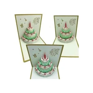 de cumpleaños 3D con luz LED cálida con corte láser los_3