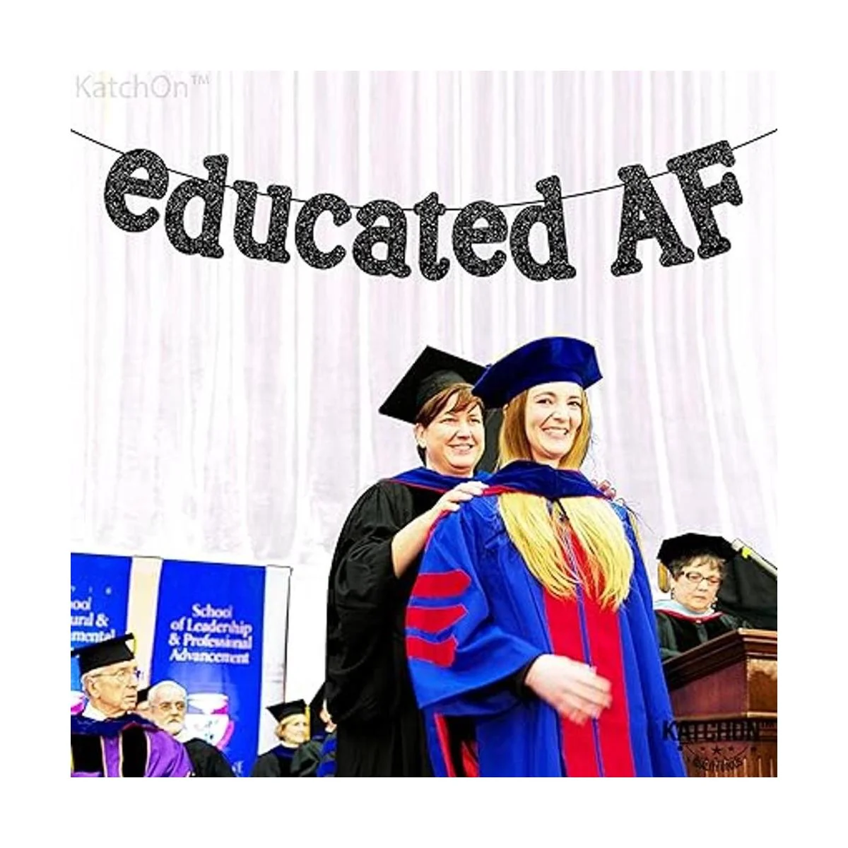 Banner negro educado con purpurina 10 pies sin_5