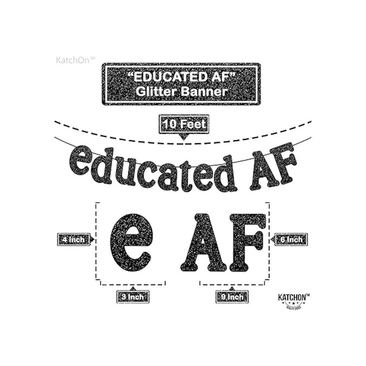 Banner negro educado con purpurina 10 pies sin_4