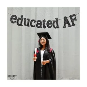 Banner negro educado con purpurina 10 pies sin_7