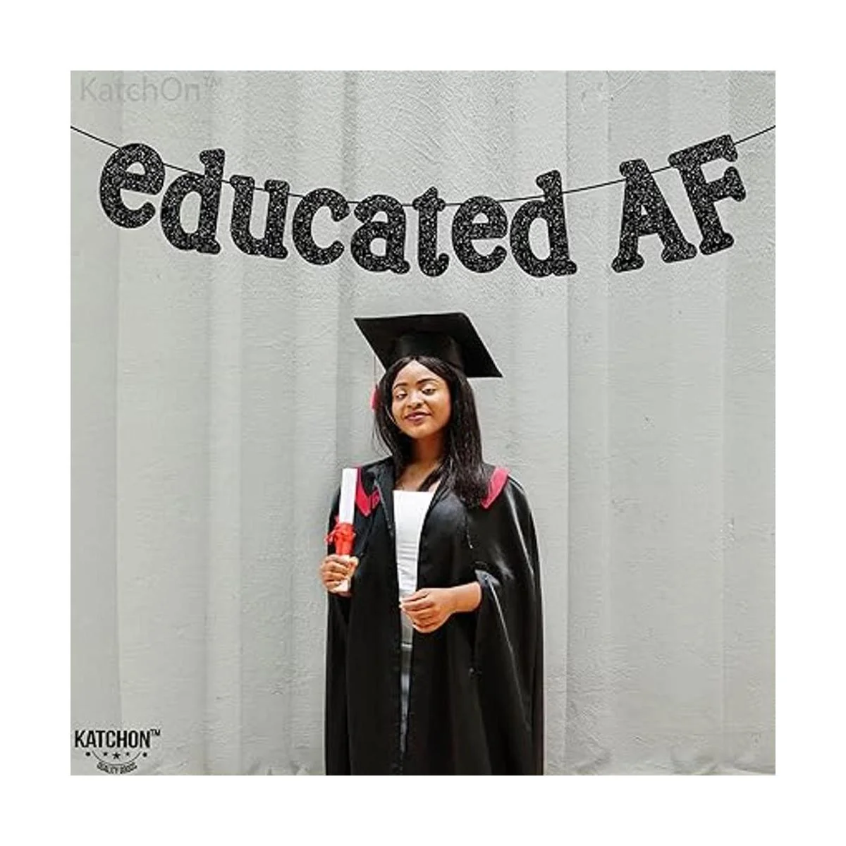 Banner negro educado con purpurina 10 pies sin_7