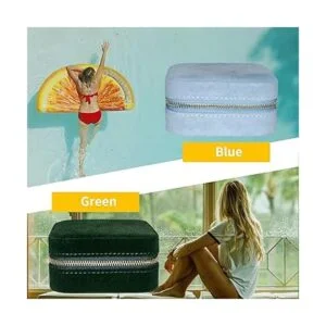 Joyero de terciopelo de viaje con espejo mini estuche de_6