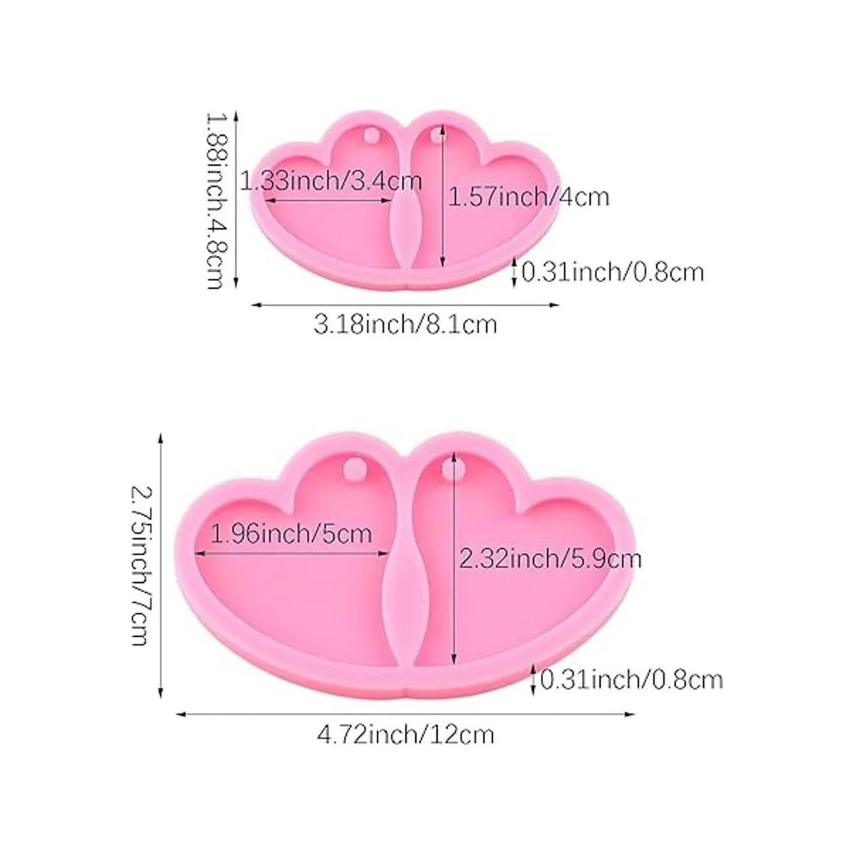 DIYstore Juego de 2 moldes de silicona en forma de_2