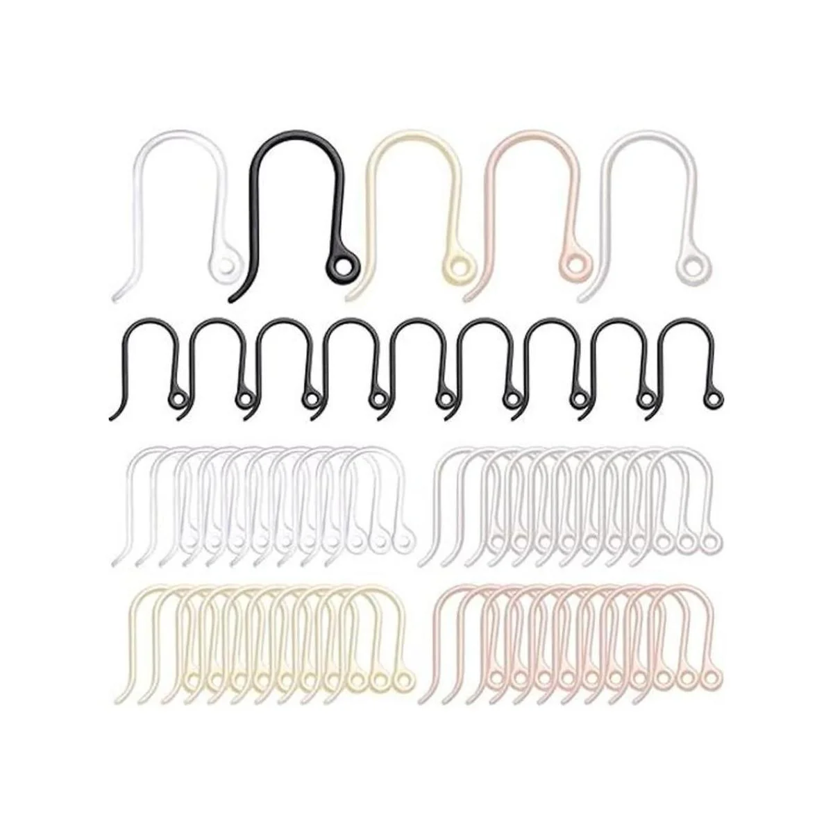 Ganchos de plástico para pendientes 50 ganchos de_1